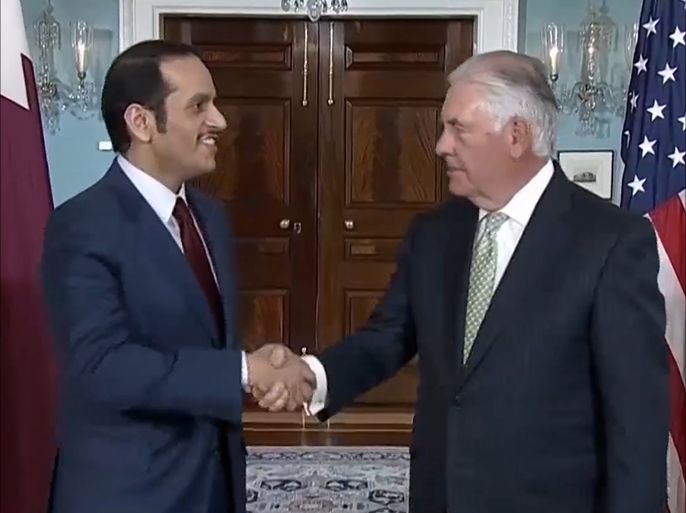 وزير الخارجية الأميريكي يلتقي نظيره القطري في واشنطن