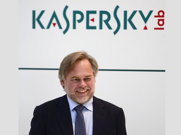 HANOVER, GERMANY - MARCH 10: Eugene Kaspersky, CEO of Kaspersky Lab, are pictured at the 2014 CeBIT technology Trade fair on March 10, 2014 in Hanover, Germany. CeBIT is the world's largest technology fair and this year's partner nation is Great Britain. (Photo by Nigel Treblin/Getty Images)