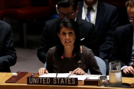 U.S. Ambassador to the United Nations Nikki Haley speaks following a vote on a U.N. Security Council resolution to expand its North Korean blacklist after the Asian state's repeated missile tests, at the U.N. headquarters in New York, U.S., June 2, 2017. REUTERS/Mike Segar