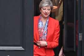 LONDON, ENGLAND - JUNE 09: British Prime Minister Theresa May leaves Conservative Party Headquaters on June 9, 2017 in London, England. After a snap election was called the United Kingdom went to the polls yesterday, in a closely fought election the results from across the country are being counted and an overall result is expected in the early hours. (Photo by Chris J Ratcliffe/Getty Images)