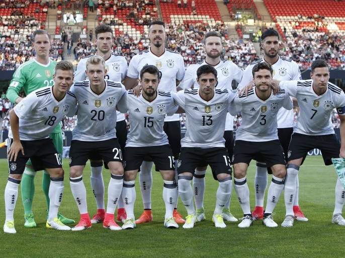 Football Soccer - Germany v San Marino - 2018 World Cup Qualifying European Zone - Group C - Stadion Nurnberg, Nuremberg - June 10, 2017 Germany players pose for team photo before the match Reuters / Michaela Rehle Livepic