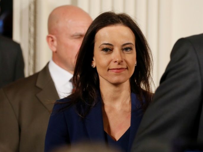 FILE PHOTO: U.S. Deputy National Security Advisor for Strategy Dina Powell arrives to attend a joint news conference with Germany's Chancellor Angela Merkel and U.S. President Donald Trump in the East Room of the White House in Washington, U.S., March 17, 2017. REUTERS/Jim Bourg/Files