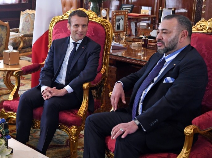 French President Emmanuel Macron (L) meets with Morocco's King Mohammed VI at the Royal Palace in Rabat, Morocco, June 14, 2017. REUTERS/Alain Jocard/Pool
