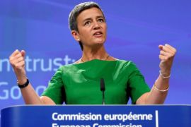 European Competition Commissioner Margrethe Vestager holds a news conference at the EU Commission's headquarters in Brussels, Belgium, June 27, 2017. REUTERS/Francois Lenoir