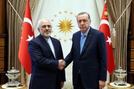 الرئيس التركي رجب طيب أردوغان يستقبل وزير الخارجية الإيراني جواد ظريف