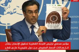 مؤتمر صحفي لرئيس اللجنة القطرية لحقوق الإنسان بشأن إنتهاكات الحصار المفروض من دول خليجية