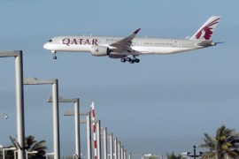 A Qatar Airways plane is seen in Doha, Qatar June 5, 2017. REUTERS/Stringer