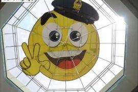 A smiley face has been painted onto the dome of the Muraqqabat Police Station in Dubai in a bid to promote happiness