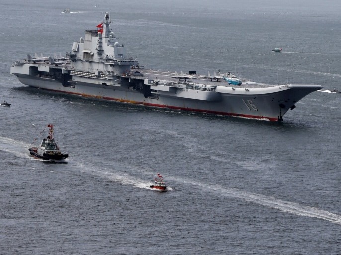 China's aircraft carrier Liaoning sails into Hong Kong, China, July 7, 2017. REUTERS/Bobby Yip