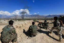 Afghan security forces take position during a gun battle between Taliban and Afghan security forces in Laghman province, Afghanistan March 1, 2017. REUTERS/Parwiz