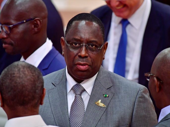 HAMBURG, GERMANY - JULY 08: Senegal President Macky Sall arrives for the morning working session on the second day of the G20 economic summit on July 8, 2017 in Hamburg, Germany. G20 leaders have reportedly agreed on trade policy for their summit statement but disagree over climate change policy. (Photo by Thomas Lohnes/Getty Images)