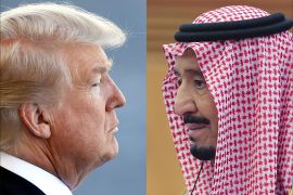 كومبو للملك السعودي سلمان بن عبد العزيز والرئيس الأميركي دونالد ترمب