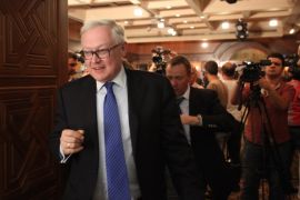 sergei Ryabkov, deputy Russian foreign minister at the Sheraton Hotel in Damascus, Syria