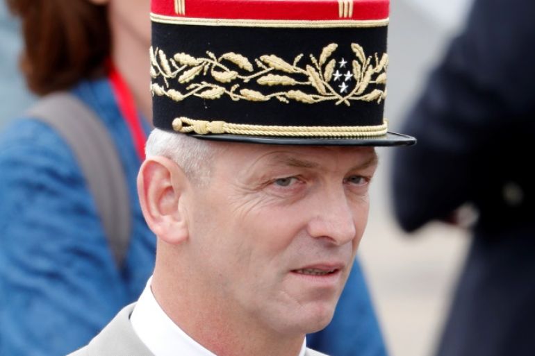French Army General Francois Lecointre attends the traditional Bastille Day military parade on the Champs-Elysees in Paris, France, July 14, 2017. REUTERS/Charles Platiau