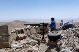 Fighters from the Syrian army units and Hezbollah are seen on the western mountains of Qalamoun, near Damascus, in this handout picture provided by SANA on July 23, 2017, Syria. SANA/Handout via REUTERS ATTENTION EDITORS - THIS PICTURE WAS PROVIDED BY A THIRD PARTY. REUTERS IS UNABLE TO INDEPENDENTLY VERIFY THE AUTHENTICITY, CONTENT, LOCATION OR DATE OF THIS IMAGE.