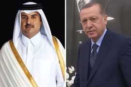 كومبو : أمير دولة قطر الشيخ تميم بن حمد مع الرئيس التركي رجب طيب أردوغان