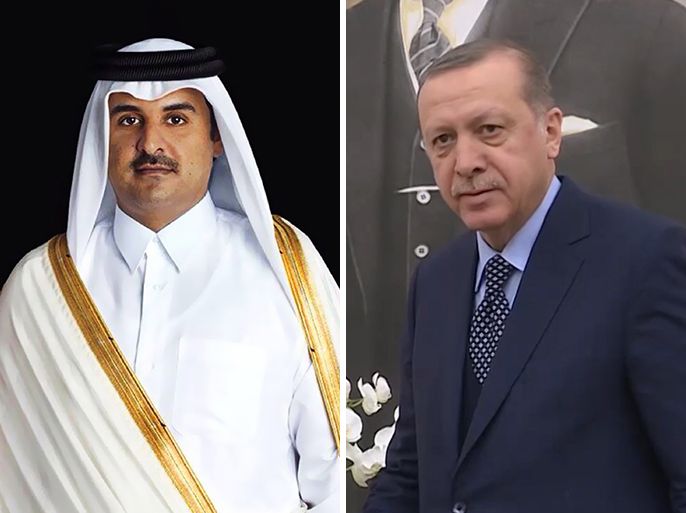 كومبو : أمير دولة قطر الشيخ تميم بن حمد مع الرئيس التركي رجب طيب أردوغان