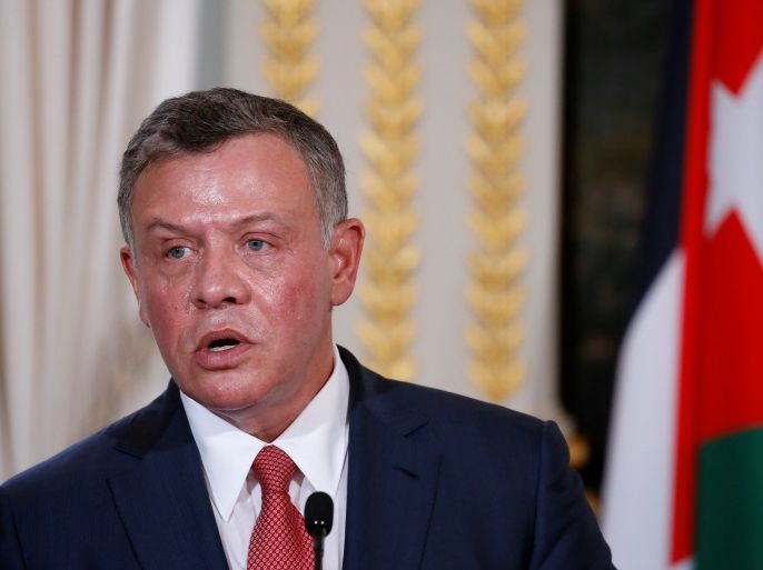 Jordan's King Abdullah attend a joint news conference following a meeting with the French president at the Elysee Palace in Paris, France, June 19, 2017. REUTERS/Gonzalo Fuentes