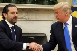U.S. President Donald Trump meets with Lebanese Prime Minister Saad al-Hariri in the Oval Office of the White House in Washington, U.S., July 25, 2017. REUTERS/Carlos Barria