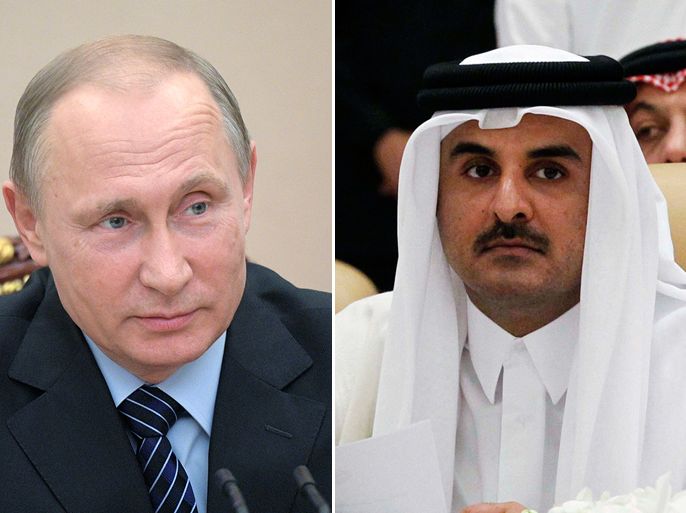 epa05020896 The Emir of Qatar, Tamim bin Hamad al-Thani - epa06031692 Russian President Vladimir Putin