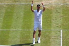 Tennis - Wimbledon - London, Britain - July 6, 2017 SerbiaÕs Novak Djokovic celebrates winning his second round match against Czech RepublicÕs Adam Pavlasek REUTERS/Toby Melville