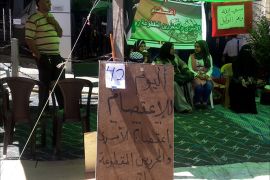 فلسطين رام الله 29 تموز 2017 محررون وعائلات أسرى في خيمة اعتصام مفتوحة ضد قطع مخصصاتهم