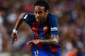 BARCELONA, SPAIN - MAY 21: Neymar Jr. of FC Barcelona runs with the ball during the La Liga match between Barcelona and Eibar at Camp Nou on 21 May, 2017 in Barcelona, Spain. (Photo by David Ramos/Getty Images)