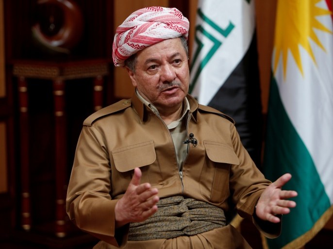 Iraq's Kurdistan region's President Massoud Barzani speaks during an interview with Reuters in Erbil, Iraq July 6, 2017. REUTERS/Azad Lashkari