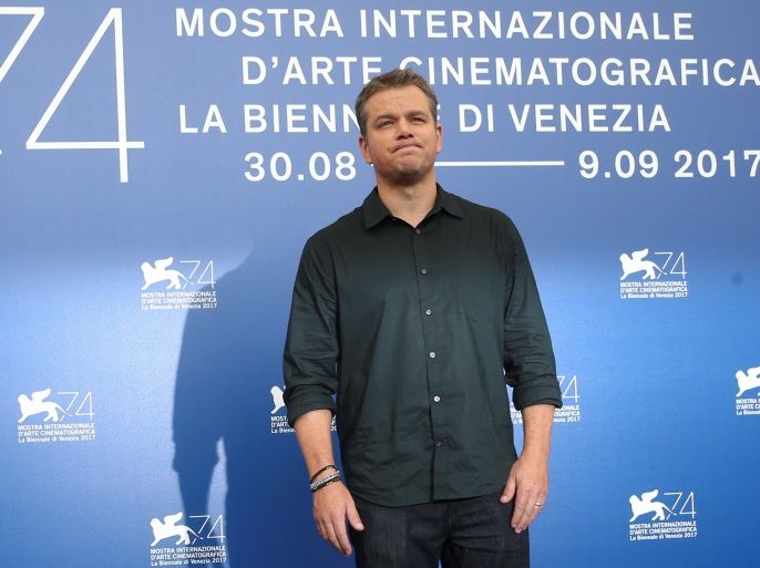 Actor Matt Damon poses during a photocall for the movie