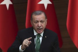 Turkish President Recep Tayyip Erdogan speaks during the 39th Mukhtars Meeting, at Presidential Complex in Ankara, on August 22, 2017.President Recep Tayyip Erdogan on August 22, 2017 vowed Turkey would thwart any attempt by a Kurdish militia it deems 'terrorists' to carve out a Kurdish state in northern Syria. Ankara views the Kurdish Peoples' Protection Units (YPG) and the Kurdish Democratic Party (PYD) as a terror group. But the United States is closely allied wit