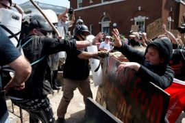 White supremacists clash with counter protesters at a rally in Charlottesville, Virginia, U.S., August 12, 2017. REUTERS/Joshua Roberts