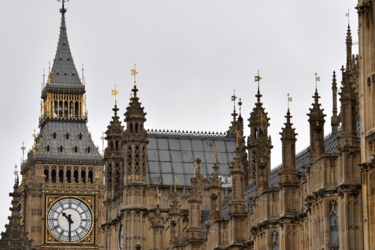 Elizabeth Tower (Big Ben) is seen at the Houses of Parliament in London on August 21, 2017 ahead of the final chimes of the famous bell before renovation works begin.Britain's Big Ben bell fell silent on August 21 for four years of renovation work, with its final 12 bongs ringing for midday in front of a crowd of over a thousand people. The repair work on the landmark looming over the Houses of Parliament in Westminster has sparked protests including from Prime Minister Theresa May. / AFP PHOTO / BEN STANSALL (Photo credit should read BEN STANSALL/AFP/Getty Images)