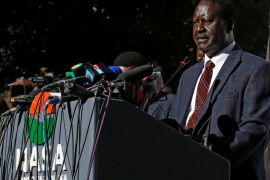 Opposition leader Raila Odinga speaks during a news conference at the offices of the National Super Alliance (NASA) coalition in Nairobi, Kenya August 16, 2017. REUTERS/Thomas Mukoya