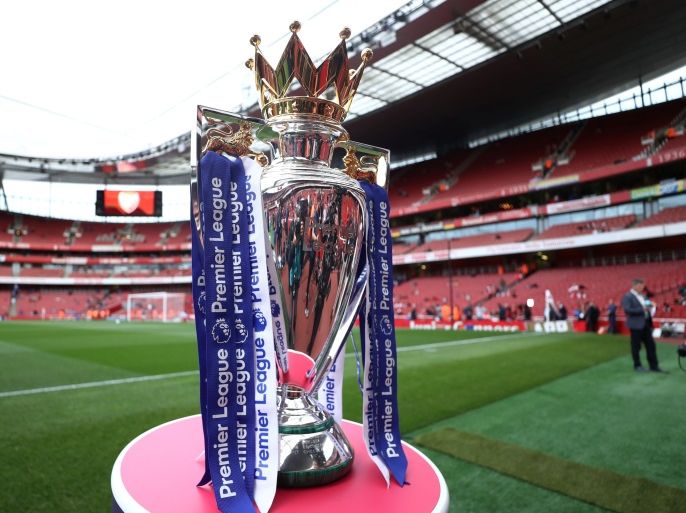Football Soccer - Premier League - Arsenal vs Leicester City - London, Britain - August 11, 2017 General view of the Premier League trophy before the match REUTERS/Eddie Keogh EDITORIAL USE ONLY. No use with unauthorized audio, video, data, fixture lists, club/league logos or