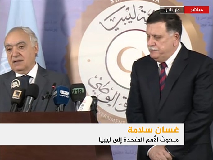 المؤتمر الصحفي الأول للمبعوث الدولي الجديد الخاص بالأزمة الليبية غسان سلامة.