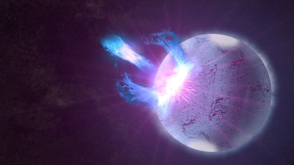 توهجات عظيمة تخرج من النجم النيوتروني بسبب مجاله المغناطيسي القوي (ناسا)