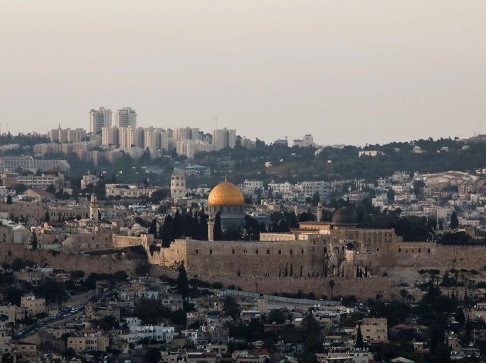 A picture taken on July 27, 2017 shows a general view of Jerusalem's Old City skyline from the west, with the Golden Dome of the Rock seen in the centre of Al-Aqsa mosque compound, also known as the Haram al-Sharif or to Jews as the Temple Mount. / AFP PHOTO / GALI TIBBON (Photo credit should read GALI TIBBON/AFP/Getty Images)