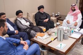 Saudi Crown Prince Mohammed bin Salman meets with Iraqi Shi'ite leader Muqtada al-Sadr in Jeddah, Saudi Arabia July 30, 2017. Bandar Algaloud/Courtesy of Saudi Royal Court/Handout via REUTERS ATTENTION EDITORS - THIS PICTURE WAS PROVIDED BY A THIRD PARTY.