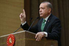 President of Turkey Recep Tayyip Erdogan speaks during the 39th Mukhtars Meeting, at Presidential Complex in Ankara, Turkey on August 22, 2017