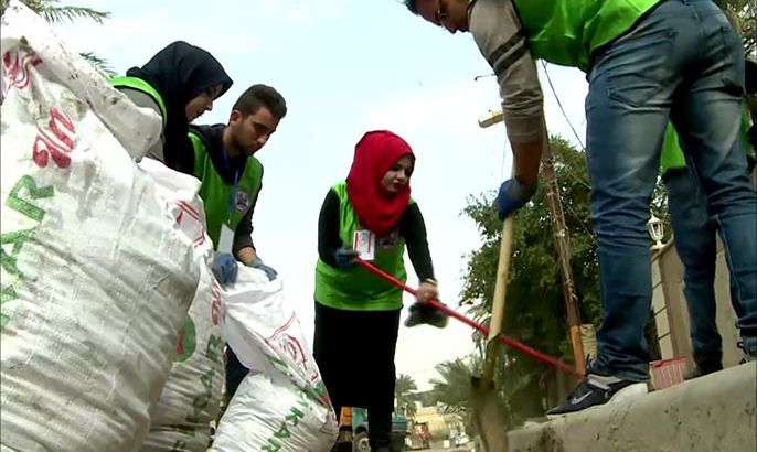 زمام المبادرة-حملة شبابية لتنظيف بغداد