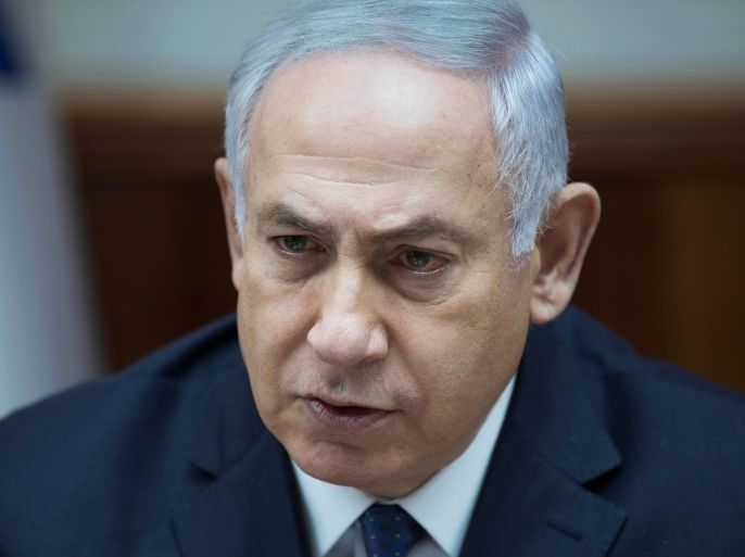 Israeli Prime Minister Benjamin Netanyahu attends the weekly cabinet meeting at his office in Jerusalem July 23, 2017. REUTERS/Abir Sultan/Pool
