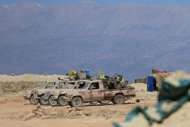 Hezbollah vehicles are seen in Jroud Arsal, Syria-Lebanon border, August 1, 2017. REUTERS/Ali Hashisho