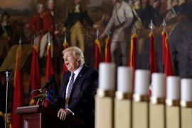 U.S. President Donald Trump delivers the keynote address at the U.S. Holocaust Memorial Museum's
