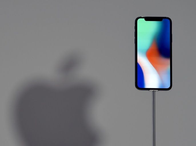 An iPhone X is seen on display during a media event at Apple's new headquarters in Cupertino, California on September 12, 2017. / AFP PHOTO / Josh Edelson (Photo credit should read JOSH EDELSON/AFP/Getty Images)