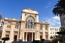 A general view shows the Prophet Eliyahu Hanavi synagogue also known as the Temple of the Eliyahu Hanabi of Alexandria in Nabi Daniel Street in the northern Egyptian coastal city of Alexandria on November 14, 2016.Once a flourishing community, only a handful of Egyptian Jews, mostly elderly women, is all that remains in the Arab world's most populous country, aiming at least to preserve their heritage. Egypt still has about a dozen synagogues, but like many of the coun