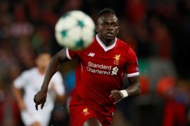 Soccer Football - Champions League - Liverpool vs Sevilla - Anfield, Liverpool, Britain - September 13, 2017 Liverpool's Sadio Mane in action Action Images via Reuters/Jason Cairnduff