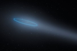 Astronomers have discovered a brand new type of celestial object: an active binary asteroid, meaning it's made of two rocks orbiting each other while leaving a trail of gas like a comet(Credit: ESA/Hubble, L. Calçada)