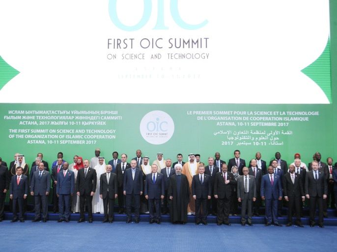 Leaders and representatives of the Organization of Islamic Cooperation (OIC) member states pose for a group photo during the Kazakhstan Summit summit, in Astana, Kazakhstan September 10, 2017. Miraflores Palace/Handout via REUTERS ATTENTION EDITORS - THIS PICTURE WAS PROVIDED BY A THIRD PARTY.