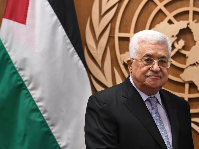 Palestinian President Mahmud Abbas meets with UN Secretary-General Antonio Guterres on September 19, 2017, at the United Nations in New York. / AFP PHOTO / ANGELA WEISS (Photo credit should read ANGELA WEISS/AFP/Getty Images)