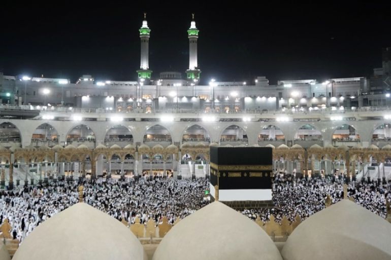 Muslim pilgrims gather at the Grand mosque in the holy Saudi city of Mecca early on August 30, 2017 during the annual Hajj pilgrimage.For the faithful it is a deeply spiritual journey, which for centuries every capable Muslim has been required to make at least once in their lifetimes. In the age of social media and live video streaming, it's now also an experience to be shared in real time. / AFP PHOTO / KARIM SAHIB (Photo credit should read KARIM SAHIB/AFP/Getty Images)